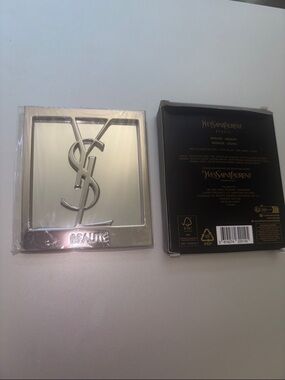 Yves Saint Laurent Silver Logo Compact Mirror